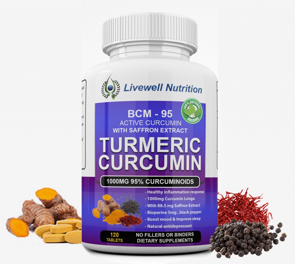 Turmeric Curcumin BCM-95 Active Curcumin with Saffron Extract X3 VitaCap 120 Tablets
