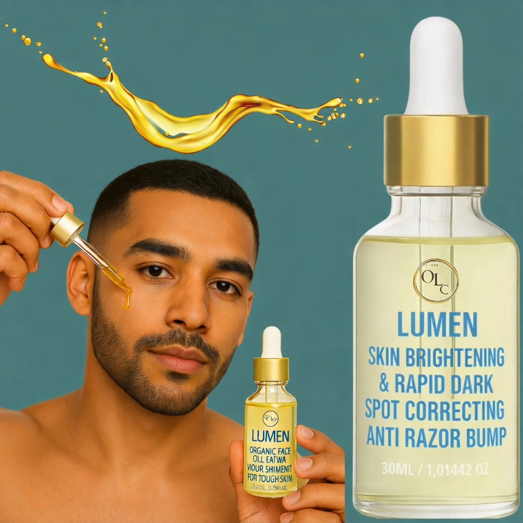 Lumen Rapid Dark Spot Correcting Face Oil For men Anti Razor Bump – Promotes Radiance, Hydration, and a Smooth, Even-Toned Complexion While Minimizing Razor Bumps