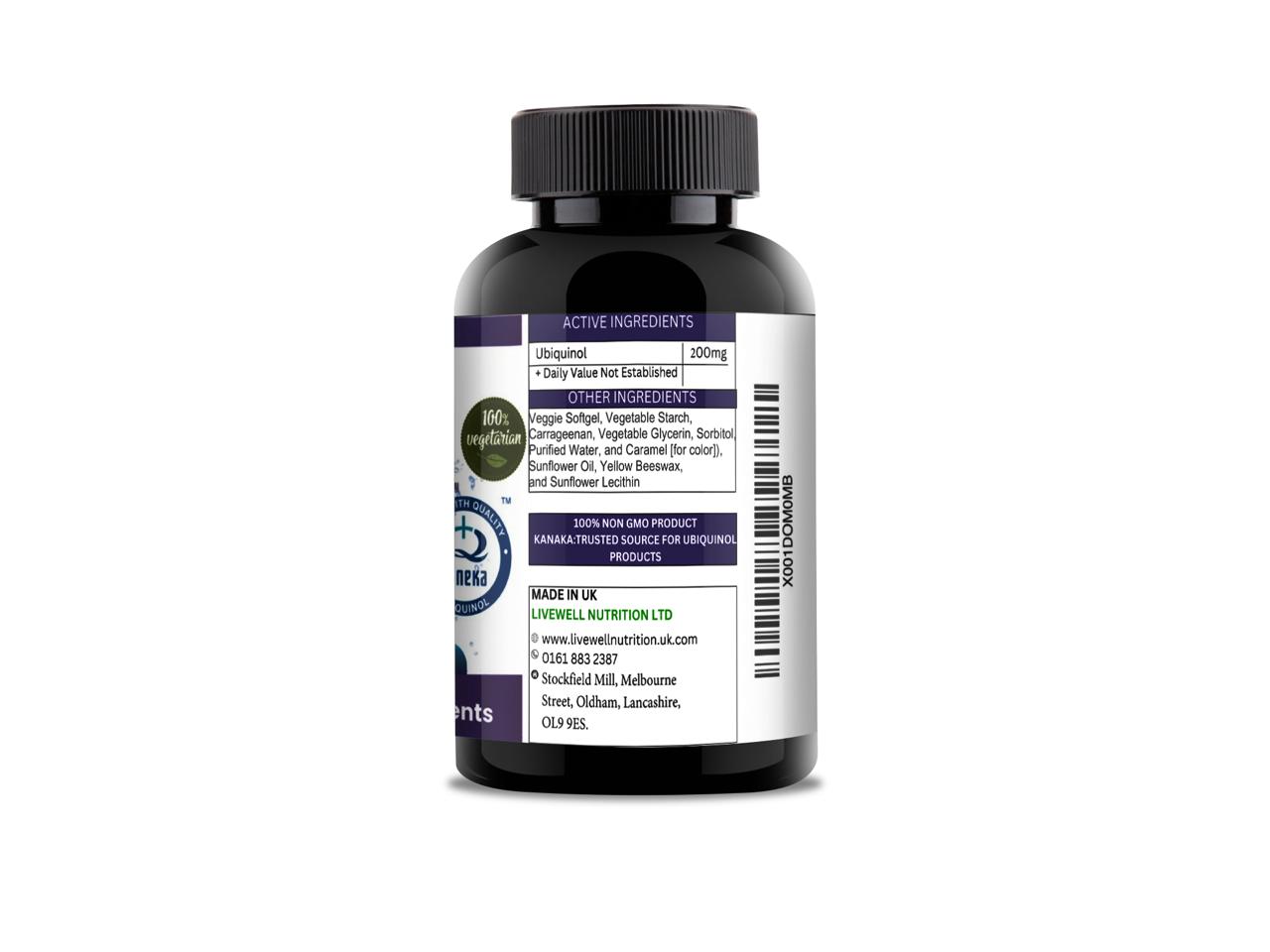 Vegetarian Advance Ubiquinol Kaneka QH 140 Softgels @ 100mg Reduced Form of CoQ10- Powerful