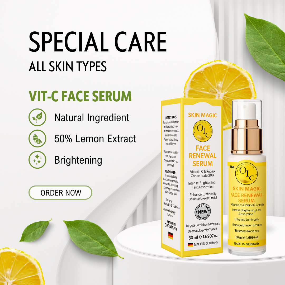 Skin Magic Face Renewal Serum: Intense Brightening Collagen Boosting with 20% Vitamin C & Retinol Concentrate-50ml