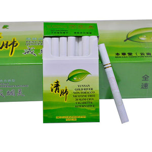 Yunnan Gold River | Traditional Herbal Chinese Smokes | Super Fresh | Non-Tobacco Nicotine Free | 20 Slim Cigs (Fresh Water)