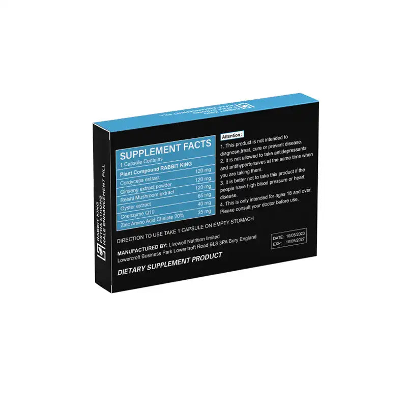 RABBIT KING Extra Strong X2 Packets Powerful Results for Male Performance 10 Capsules- 1 Capsule @ 500mg