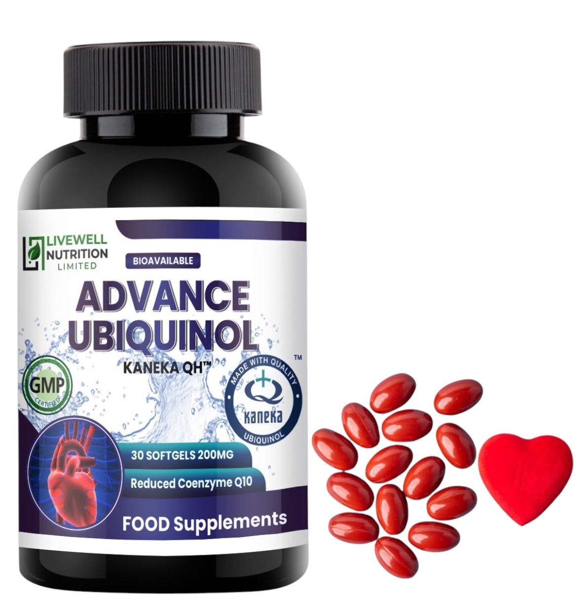 Ubiquinol – Kaneka QH® Advanced Active CoQ10 Support for Energy, Heart Health & Cellular Wellness