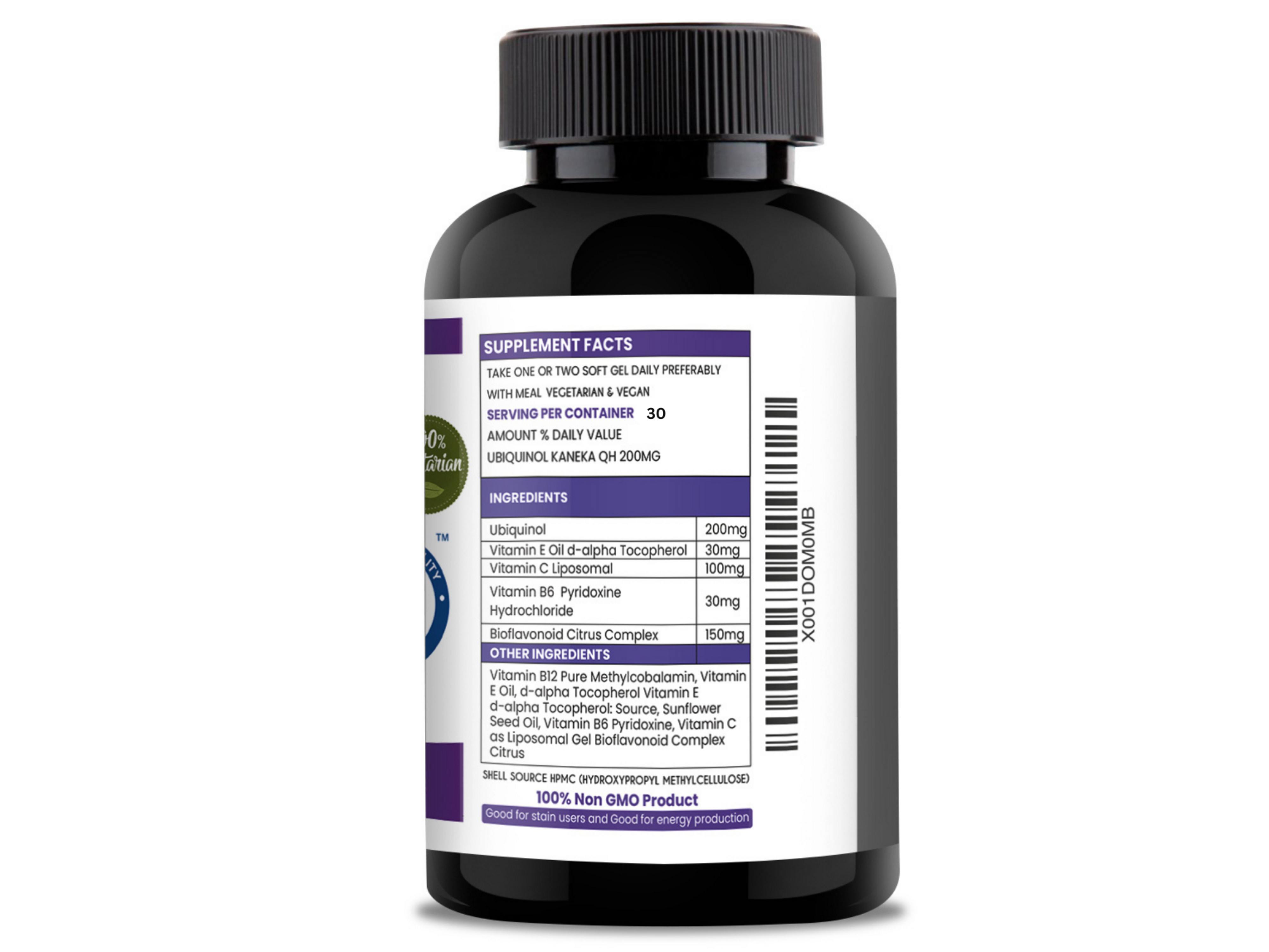 Advance Ubiquinol- Kaneka QH 30 Softgels @ 200mg  Reduced Form of CoQ10- Powerful Results