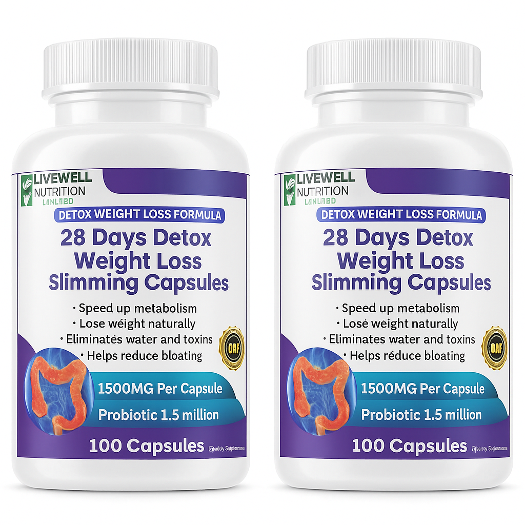 x2 28 Detox Weight Loss Sliming Capsule, Gentle Detoxification Healthy Weight Loss, with Added Probiotic 100 Capsules