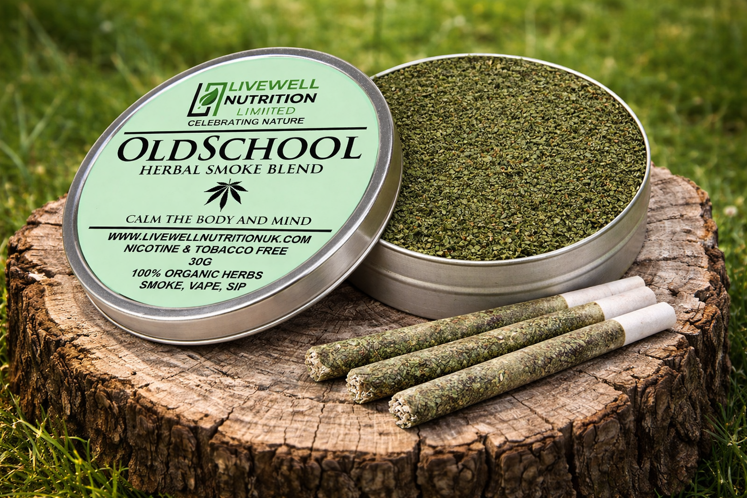Old School-Herbal Smoke Blend. Smoking Cessation. 100% Nicotine Free. 100% Mixed Herbs. 30 grams