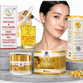 Ultimate Radiance Trio  Brightening • Hydrating • Age-Defying Includes:  50ml Intense Brightening & Moisturising Face Cream 50ml Face Renewal Serum 50ml Peptides Clarifying Face Oil