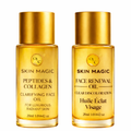 Duo Pack Skin Face Renewal Oil & Peptides & Collagen Anti-Aging Clarifying Face Oil Clear Discolouration Promoting a Radiant and Even Toned Complexion