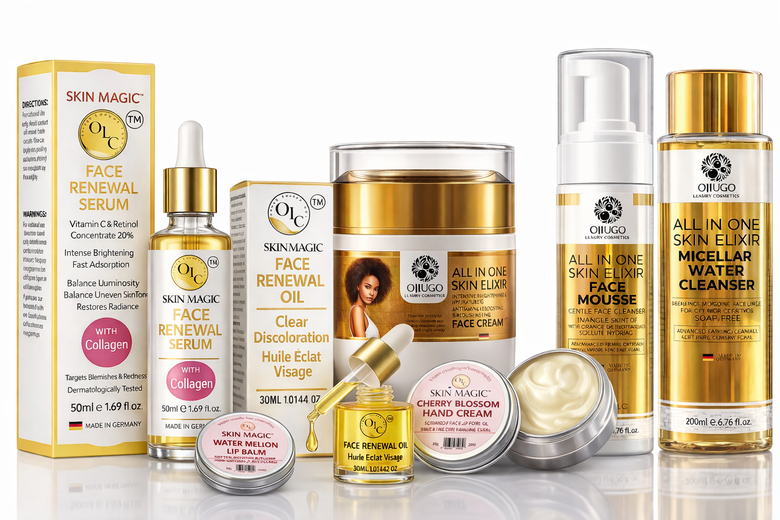 Skin Magic 5 Full Facial Routine Skincare Hamper Sets Plus Watermelon Lip Balm & Moisturising Hand Cream