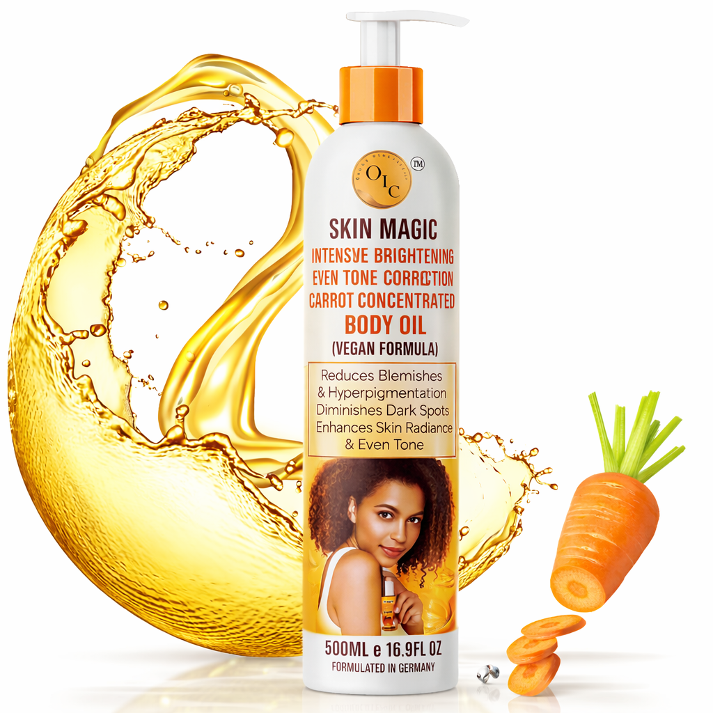 Skin Magic Carrot Gold Elixir Body Oil – Intensive Brightening, Tone Correction & Full Hydration for Extremely Dry Skin (Vegan Formula) 500ml