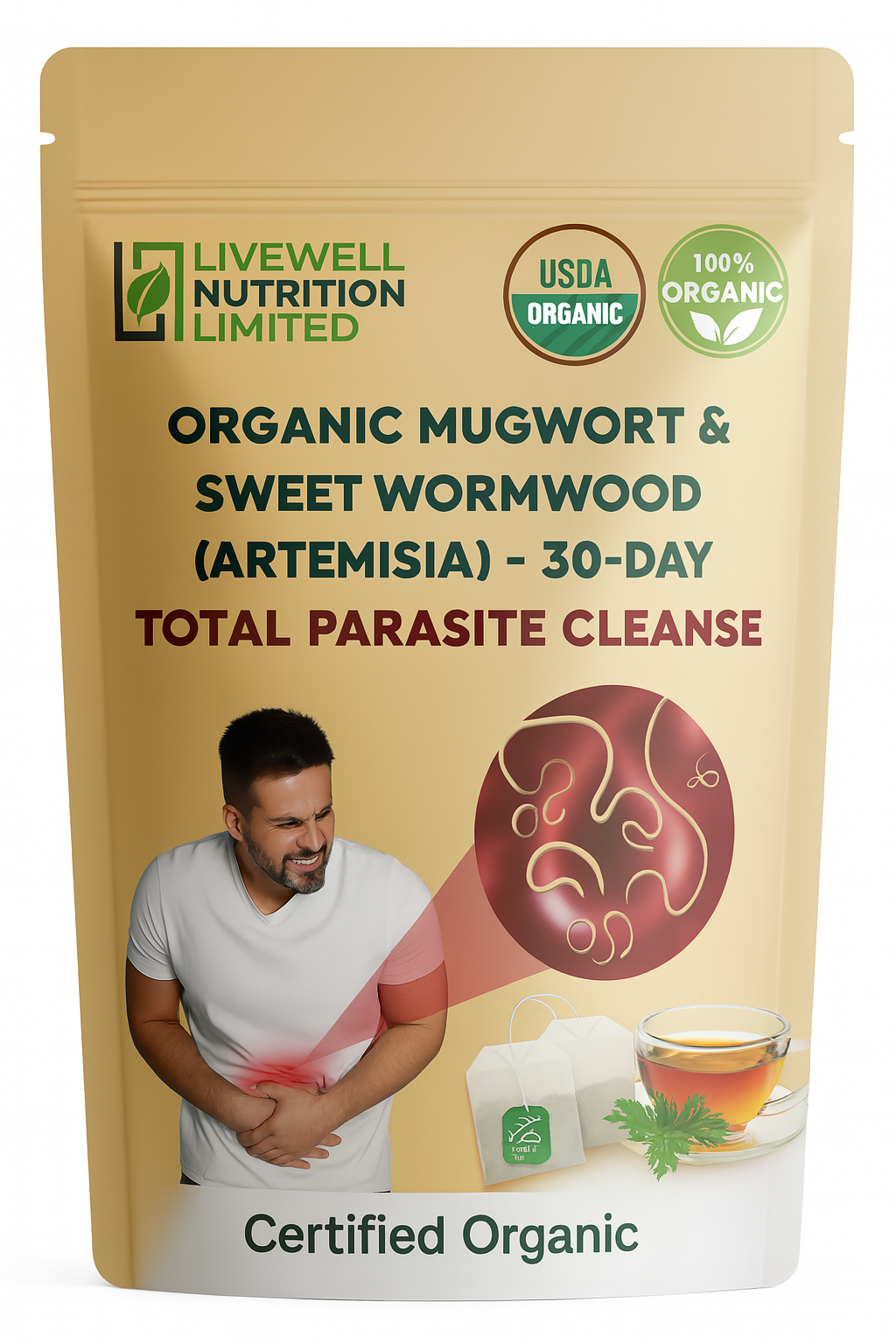 20 Days Total Parasite Cleanse Internal Health Supplement with 20 Tea Bags