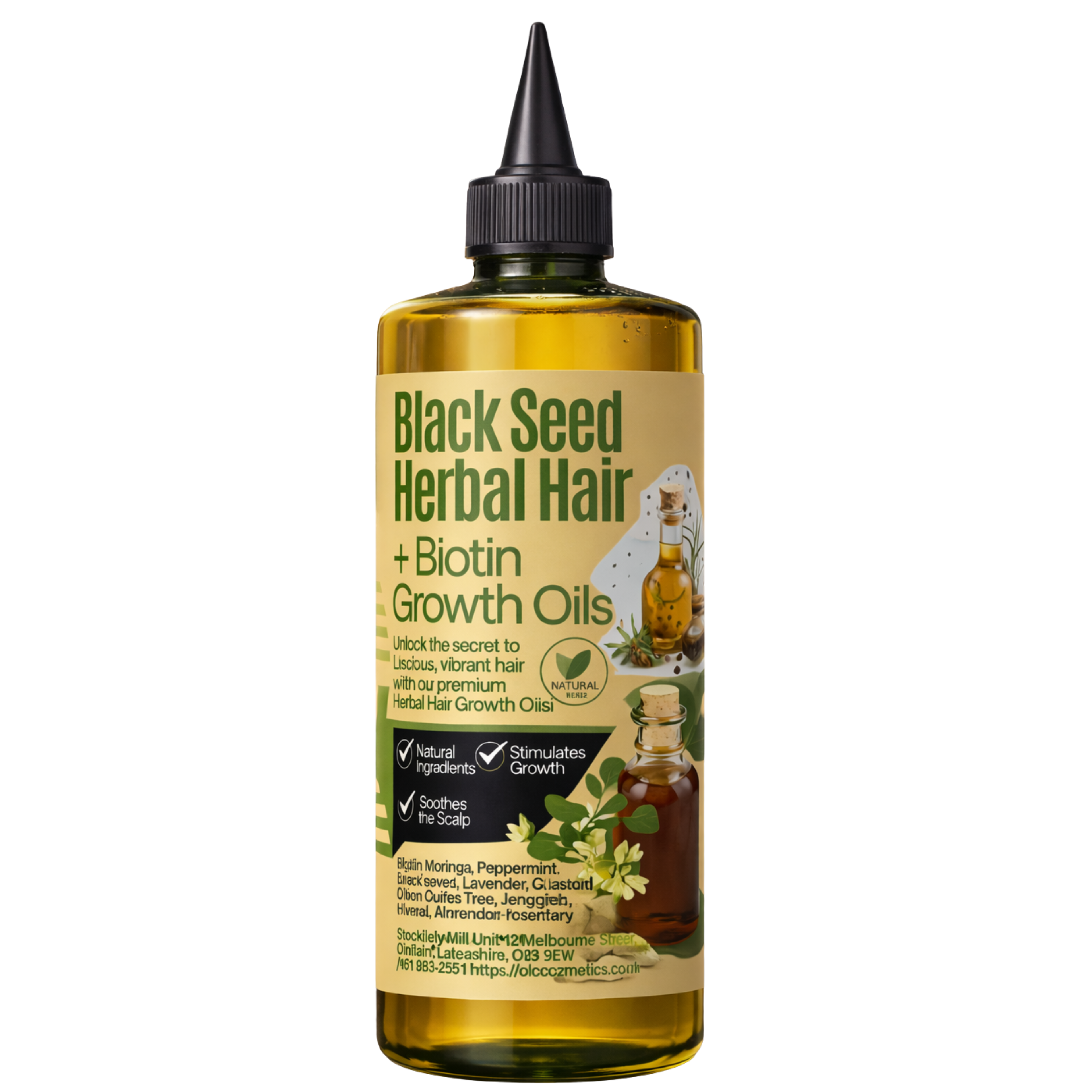 Black Seed Herbal Hair Growth Oils+ Biotin Growth Oils 250ml Unlock the secret to luscious, Vibrant Hair With Our Premium Herbal