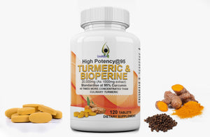 Turmeric & Bioperine High Potency @95 20,000 mg X1 VitaCap  120 Tablets