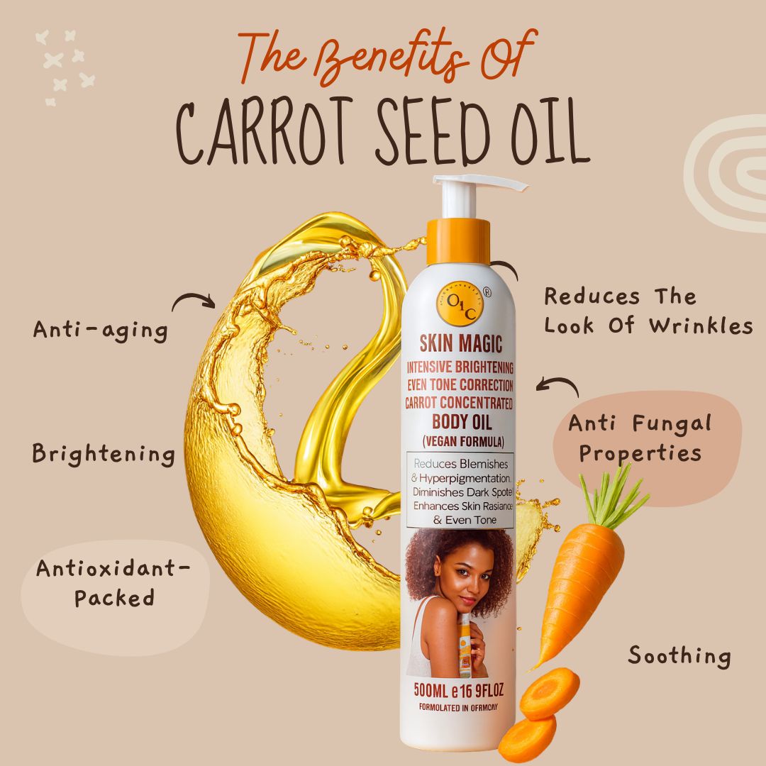 Skin Magic Carrot Gold Elixir Body Oil – Intensive Brightening, Tone Correction & Full Hydration for Extremely Dry Skin (Vegan Formula) 500ml