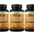 3X BCM Curcumin + Liposomal Vitamin C BCM-95 Active Curcumin  X1 VitaCap  180 Tablets
