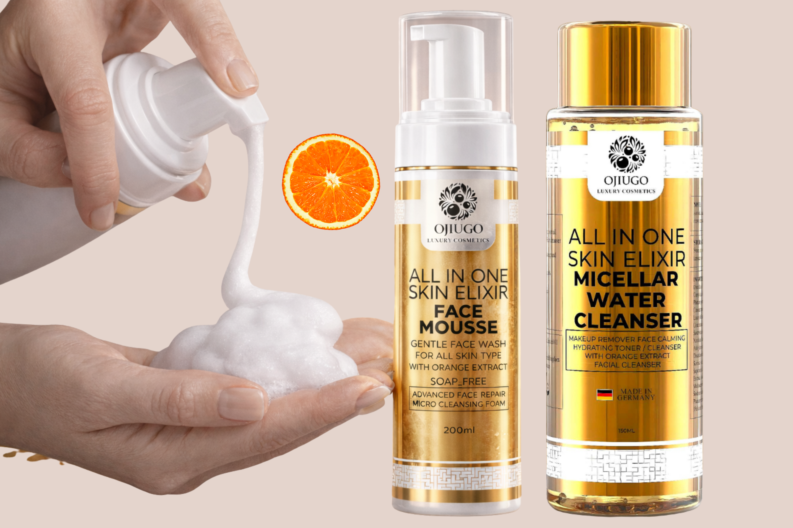 X2  Mousse  Face Wash & Toner Micellar Water Cleanser & Skin Renewal Formula