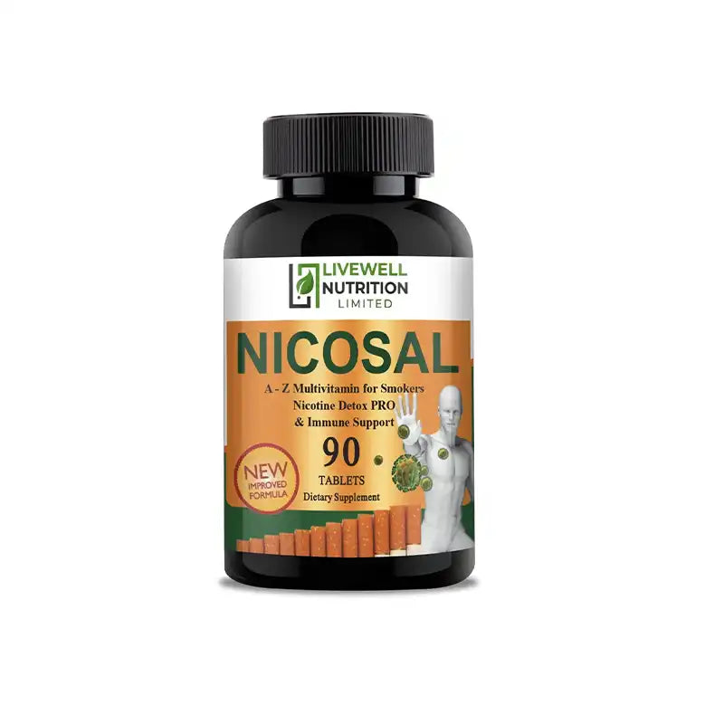 Nicosol A-Z Multivitamin x2 VitaCap Bottles Vital Support for Smokers and Ex-Smokers 90 Tablets